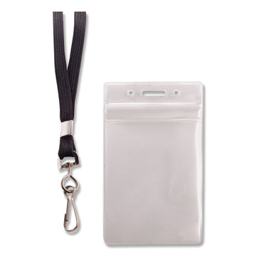 Advantus Resealable Id Badge Holder, Lanyard, Vertical, 3.68 X 5, Frosted, 20-pack freeshipping - TVN Wholesale
